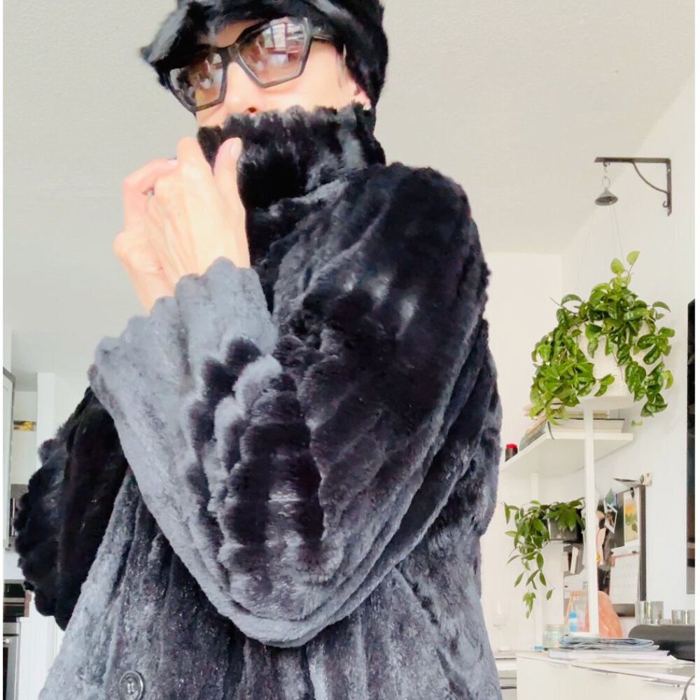 Rabbit Fur Long Coat. Elegant. Stylish. Like New!